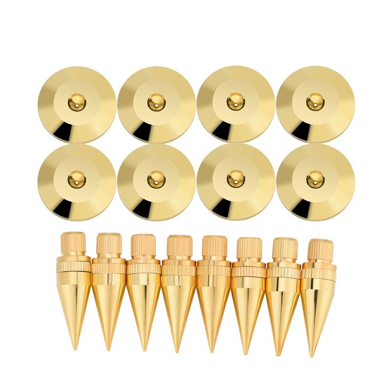 fosa Speaker Spike Pad Kit, Fosa 8 Pairs Pure Copper Spike Isolation Stand with Base Pad Feet Mat for Subwoofer CD Audio Amplifier (36mm) - Image 1